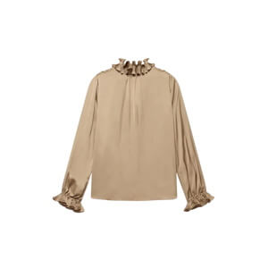 Mint Velvet Gold Ruffle Detail Satin Blouse